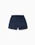 Short en popeline avec taille paperbag et plis Bleu foncé 1 - vertbaudet enfant 