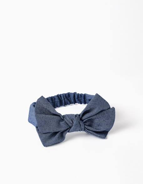 Bandeau pour cheveux avec nœud et élastique Beige clair 2 - vertbaudet enfant 
