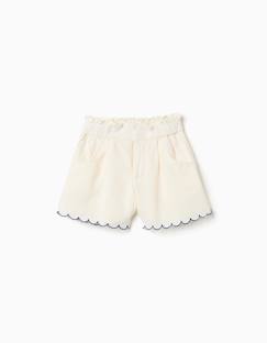 Short en coton et lin avec taille paperbag  - vertbaudet enfant