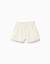 Short en coton et lin avec taille paperbag Beige clair 1 - vertbaudet enfant 