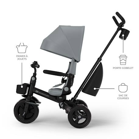 Tricycle évolutif 6-en-1 AVEO 2 PLUS avec siège pivotant 360° et position semi-allongée Beige+Gris+Rose+Vert 12 - vertbaudet enfant 