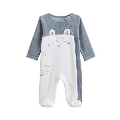 Pyjama bébé en velours ouverture zippée rêverie Bleu 2 - vertbaudet enfant 