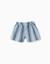 Short en coton à rayures et taille élastique Bleu clair 2 - vertbaudet enfant 