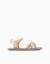 Sandales en cuir avec brides tressées et maintien du talon Beige clair 1 - vertbaudet enfant 