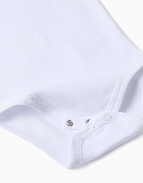 Lot de 4 bodies unis à manches courtes Blanc 3 - vertbaudet enfant 