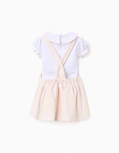 Body + robe salopette à rayures Blanc 2 - vertbaudet enfant 