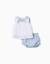 Blouse sans manches + bloomer en coton Bleu clair 1 - vertbaudet enfant 