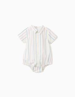 Bébé-Body-Body-chemise en coton à rayures ethniques b&s