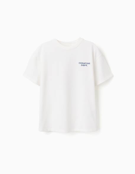 T-shirt en coton avec imprimés creativity Blanc 2 - vertbaudet enfant 