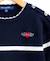 Robe manches longues fille Fond indigo raye blanc casse 4 - vertbaudet enfant 