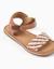 Sandales en cuir avec bride tressée et rembourrage Beige 4 - vertbaudet enfant 