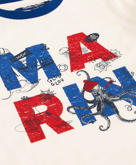 T-shirt manches longues 100% coton garçon Blanc casse 4 - vertbaudet enfant 