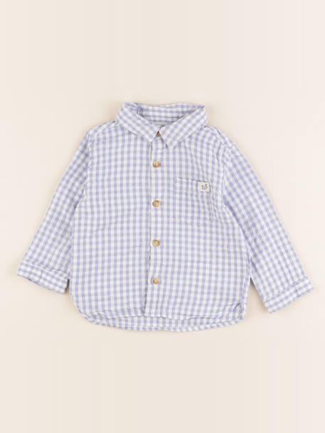 Chemise - 12 mois Blanc, bleu 1 - vertbaudet enfant 