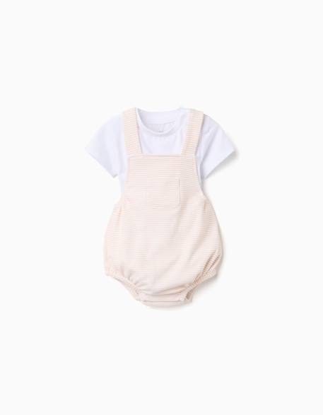 Bébé-Body en coton + combinaison à rayures