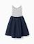 Robe bi-matière sans manches à rayures Bleu foncé 1 - vertbaudet enfant 