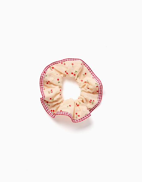 Bébé-Accessoires-Accessoires cheveux-Chouchou avec motif cerise/vichy