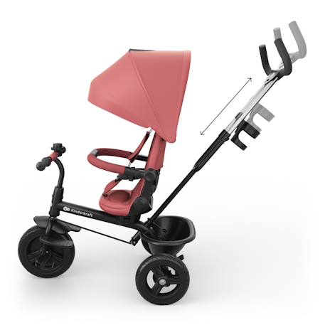 Tricycle évolutif 6-en-1 ASTON 2 PLUS avec siège pivotant 360°, dossier inclinable et poignée parentale Bleu+Gris+Rose+Vert 18 - vertbaudet enfant 