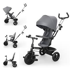 Puériculture-Poussette-Tricycle Kinderkraft ASTON 2 PLUS Évolutif 6-en-1 avec Siège 360° CLICK & TWIST, Position Semi-Allongée et Poignée Réglable