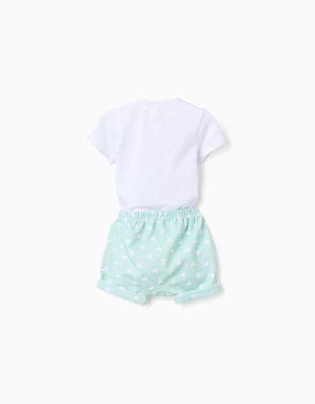 Body + short avec imprimé mickey Blanc 3 - vertbaudet enfant 