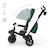 Tricycle Évolutif Kinderkraft SPINSTEP 2 PLUS avec Siège Pivotant 360°, Dossier Réglable, Capote UPF50+ et Roue Libre Beige+Vert 11 - vertbaudet enfant 