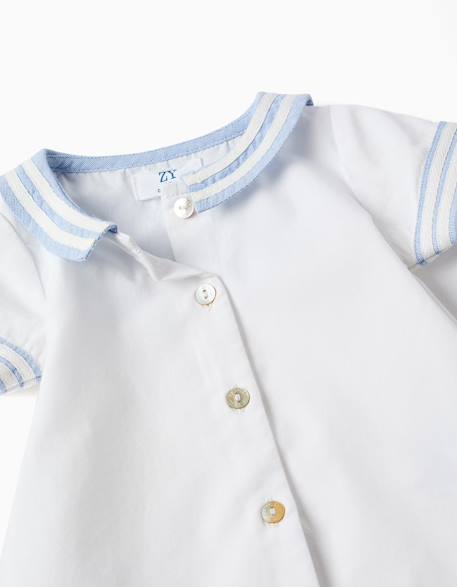 Chemise à manches courtes + short en coton Bleu clair 3 - vertbaudet enfant 