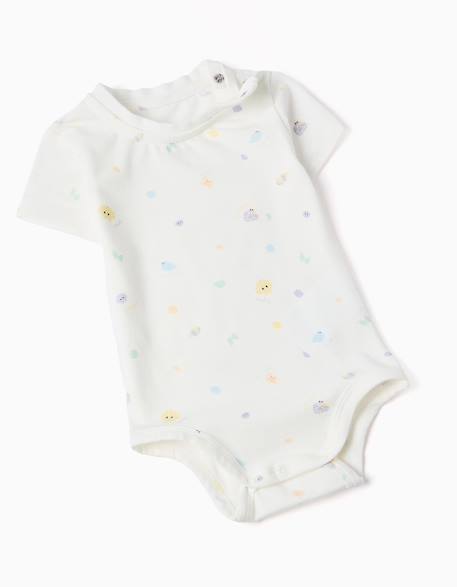 Body avec motif + combinaison en jean Bleu clair 3 - vertbaudet enfant 