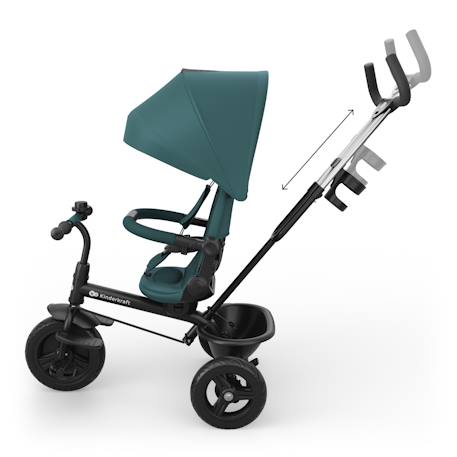 Tricycle évolutif 6-en-1 ASTON 2 PLUS avec siège pivotant 360°, dossier inclinable et poignée parentale Bleu+Gris+Rose+Vert 24 - vertbaudet enfant 