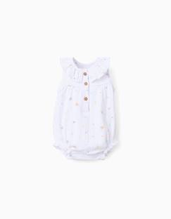 Barboteuse en coton avec motif et volants  - vertbaudet enfant