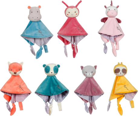 Carré doudou bebe bamboo - coccinelle - 24 cm s/carte Gris 3 - vertbaudet enfant 