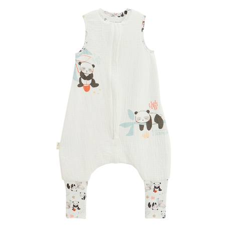 Turbulette tog 1 en gaze de coton avec pieds retroussables bento Ecru 2 - vertbaudet enfant 