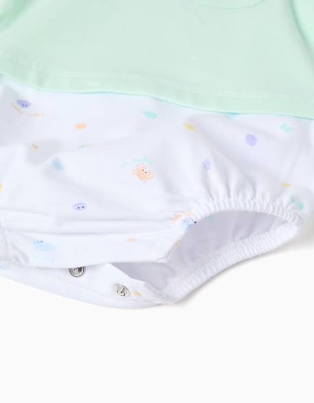 Barboteuse en coton avec motif coquillages Vert clair 4 - vertbaudet enfant 