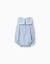 Barboteuse en coton avec col marin Bleu clair 2 - vertbaudet enfant 