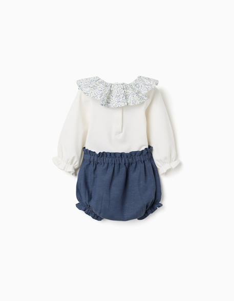Body + short en coton à volants you&me Bleu 2 - vertbaudet enfant 
