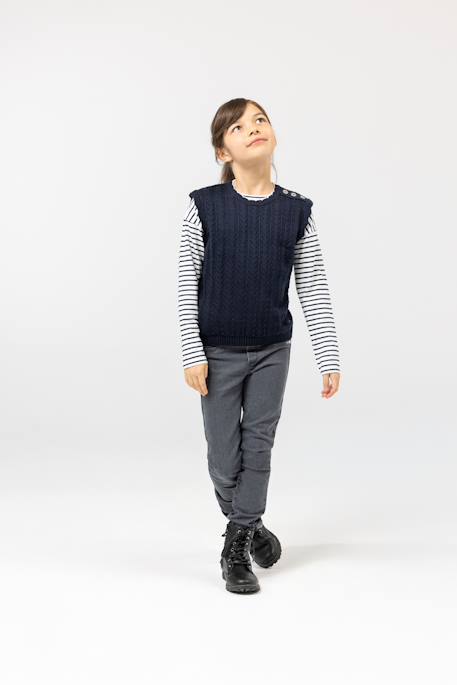 Pull 100% coton fille Indigo 1 - vertbaudet enfant 