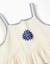 Robe sans manches en coton et lin avec broderie florale Beige clair 3 - vertbaudet enfant 