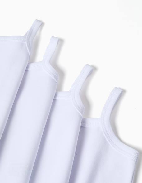 Lot de 4 bodies unis à bretelles Blanc 4 - vertbaudet enfant 