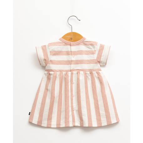 Ensemble robe + bandeau 100% coton bébé fille Fond blanc casse raye rose 5 - vertbaudet enfant 