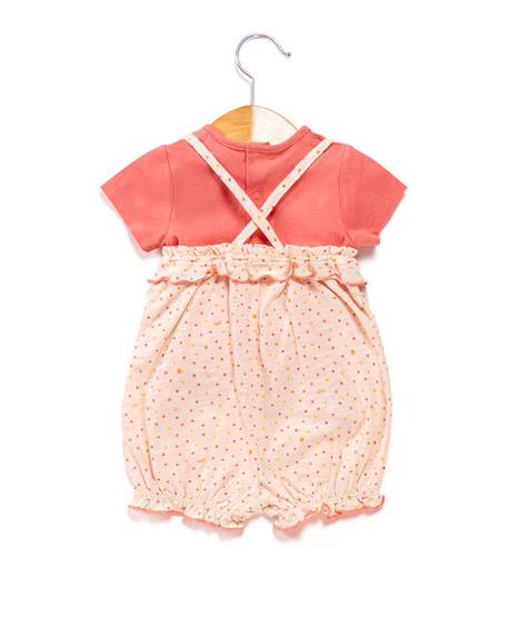 Ensemble salopette + haut 100% coton bébé fille Imprime 3 - vertbaudet enfant 