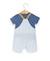 Ensemble salopette + haut 100% coton bébé garçon Raye blanc / bleu 3 - vertbaudet enfant 