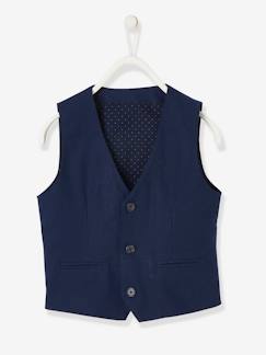 -Veste garçon cérémonie sans manches en coton/ lin