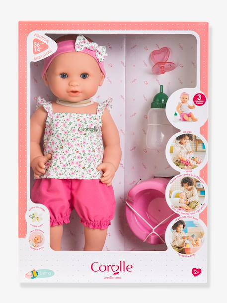 Poupon Emma fait pipi fleurie rose 1 - vertbaudet enfant 