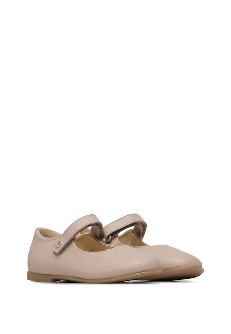 Ballerines en cuir avec bride darling Rose antique- 2 - vertbaudet enfant 