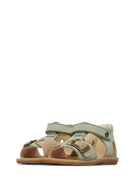 Sandales en cuir et suède quarzo Vert- 5 - vertbaudet enfant 