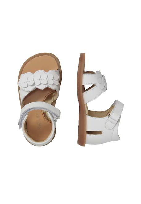 Sandales en cuir avec coeur appliqués firun Blanc- 4 - vertbaudet enfant 
