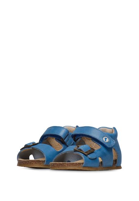 Sandales en cuir avec boucle et scratch bea Bleu-+Gris-+Jaune-+Marine-+Marron-+Orange- 5 - vertbaudet enfant 