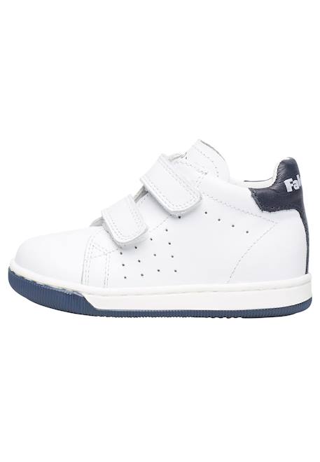 Baskets en nappa à scratch adam vl Blanc-+Gris tourterelle-+Marine- 3 - vertbaudet enfant 
