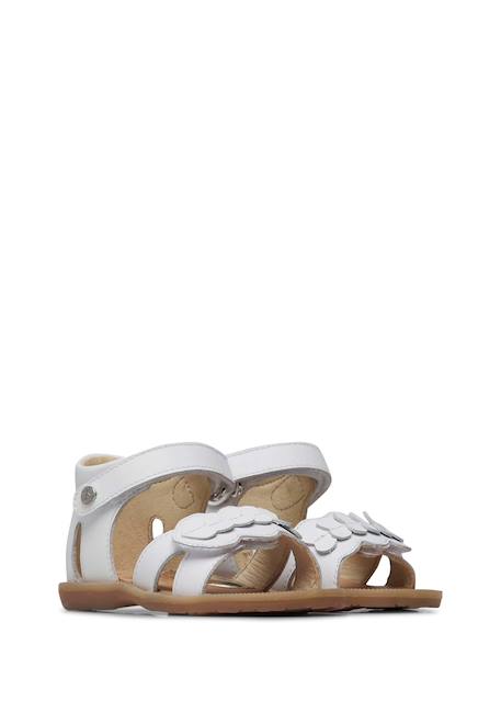 Sandales en cuir avec coeur appliqués firun Blanc- 2 - vertbaudet enfant 