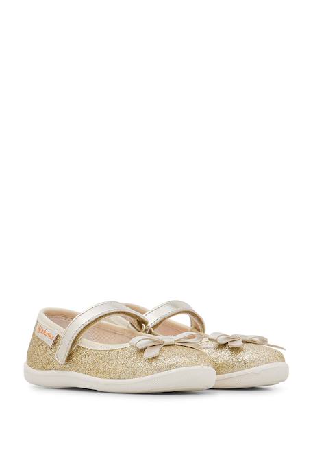 Ballerines en cuir pailleté claries 2 Platine- 2 - vertbaudet enfant 