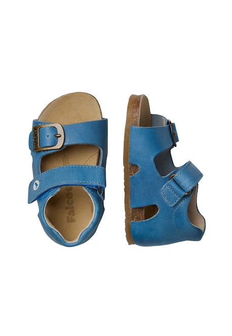 Sandales en cuir avec boucle et scratch bea Bleu-+Gris-+Jaune-+Marine-+Marron-+Orange- 4 - vertbaudet enfant 