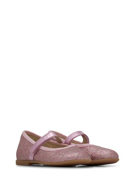 Ballerines en cuir avec paillettes elana Rose- 2 - vertbaudet enfant 